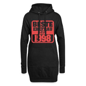Ehefrau 1998 - Hoodie-Kleid - Schwarz - Vorne