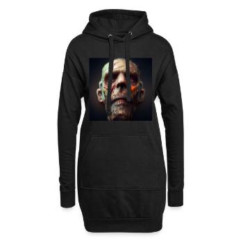 Vieux zombie - Sweat-shirt à capuche long Femme - noir - Devant