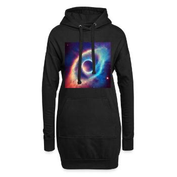 Das Auge am Himmel - Hoodie-Kleid - Schwarz - Vorne