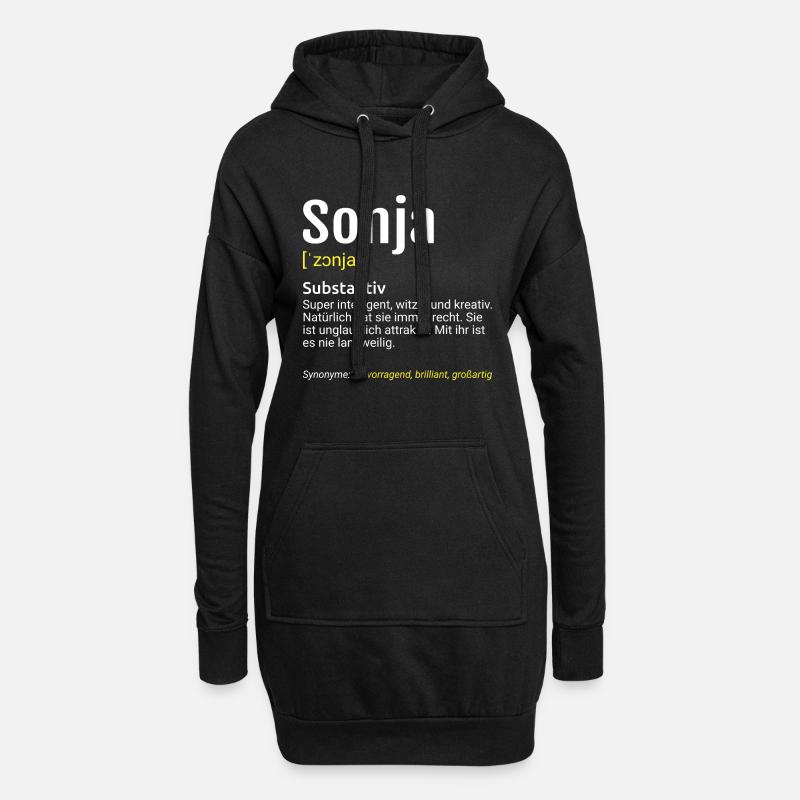 Sonja Name Definition - Hoodie-Kleid - Schwarz