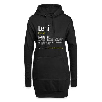 Leni Name Definition - Hoodie-Kleid - Schwarz - Vorne