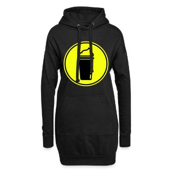 Kaffee Icon - Hoodie-Kleid - Schwarz - Vorne