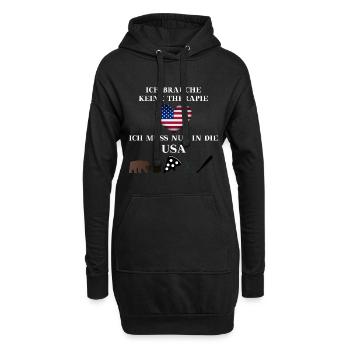 USA Therapie lustig witzig Geschenkidee Amerika - Hoodie-Kleid - Schwarz - Vorne