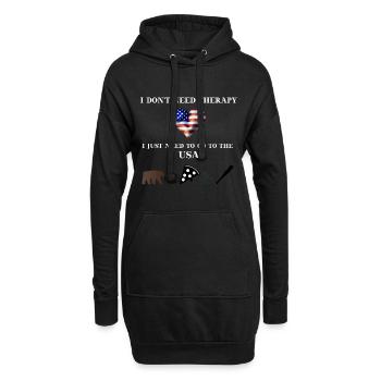 USA Thérapie drôle idée cadeau drôle Amérique - Sweat-shirt à capuche long Femme - noir - Devant