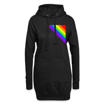 Regenbogen Geschenkidee Ecke bunt - Hoodie-Kleid - Schwarz - Vorne