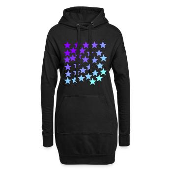 Sterne lila türkis lavendel hellblau Geschenkidee - Hoodie-Kleid - Schwarz - Vorne