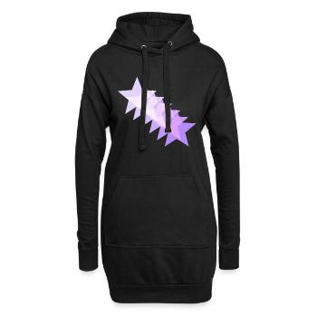 Sterne rosa lila pink Geschenkidee Muster - Hoodie-Kleid - Schwarz - Vorne