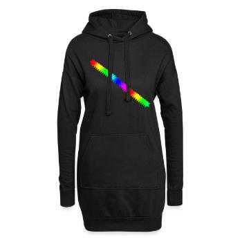 Sterne bunt Regenbogen Geschenkidee - Hoodie-Kleid - Schwarz - Vorne