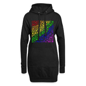 Sterne Regenbogen queer Geschenkidee LGBT LGBTQ+ - Hoodie-Kleid - Schwarz - Vorne