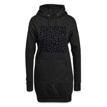 Schwarze Sterne Geschenkidee - Hoodie-Kleid - Schwarz - Vorne