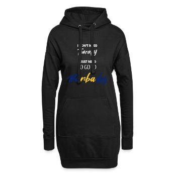 Barbados Geschenkidee lustiger Spruch Therapie - Hoodie-Kleid - Schwarz - Vorne
