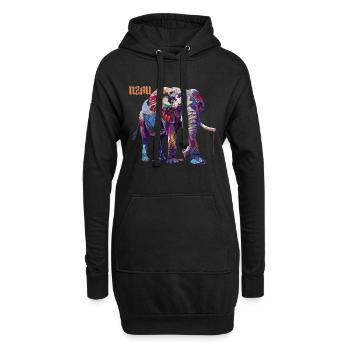 NZAU - Elefant - Hoodie-Kleid - Schwarz - Vorne