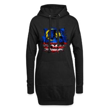 Malaisie - Sweat-shirt à capuche long Femme - noir - Devant