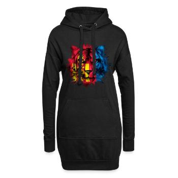 Mongolie - Sweat-shirt à capuche long Femme - noir - Devant