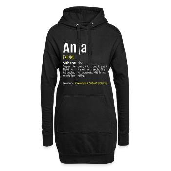 Anja Name Definition - Hoodie-Kleid - Schwarz - Vorne