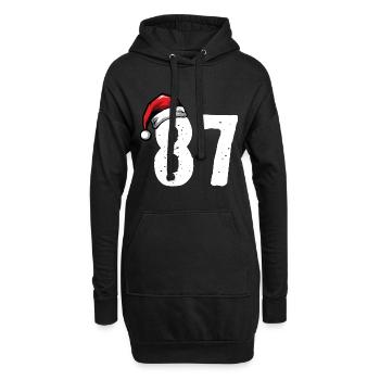 87 Numéro Noël - Sweat-shirt à capuche long Femme - noir - Devant