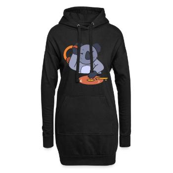 Koala DJ Disc Jockey - Hoodie-Kleid - Schwarz - Vorne