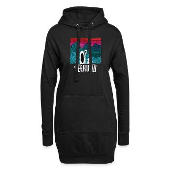 Retro SUP Seehund lustiges Paddel Hunde Geschenk - Hoodie-Kleid - Schwarz - Vorne
