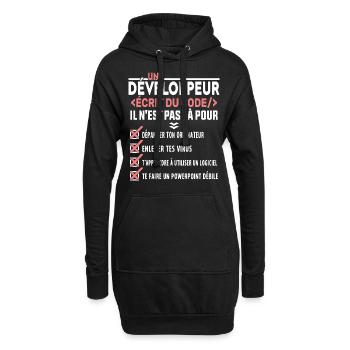 Un Développeur Écrit du Code Cadeau - Sweat-shirt à capuche long Femme - noir - Devant