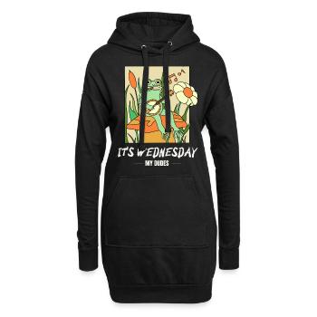 C’est mercredi mes mecs! Mème Grenouille - Sweat-shirt à capuche long Femme - noir - Devant