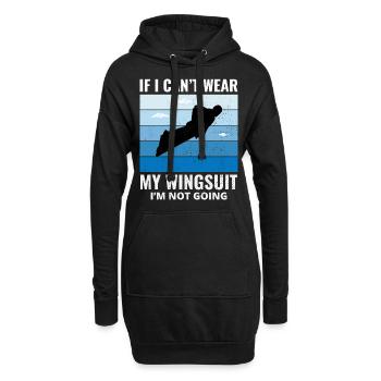 Wingsuit fliegen Base Jumping Fallschirmspringen Wingsuiting - Hoodie-Kleid - Schwarz - Vorne
