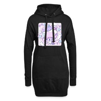 Cute zombie unicorn bubble head cutie - Hoodie Dress - black - Front