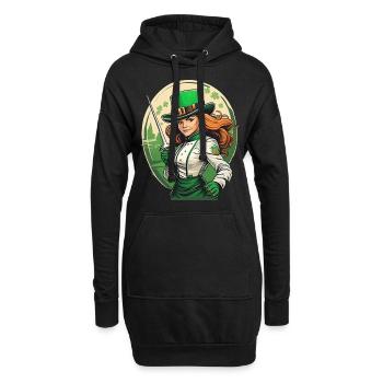 Clôture Trèfle de la Saint-Patrick - Sweat-shirt à capuche long Femme - noir - Devant