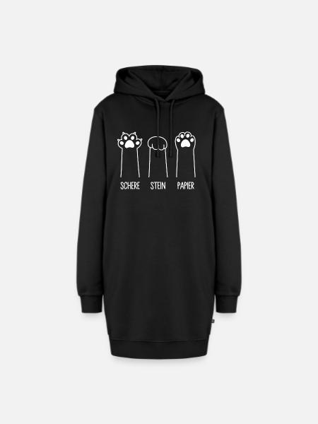 Katzenpfoten Katze Pfote Spiel Schere Stein Papier - Hoodie-Kleid - Schwarz