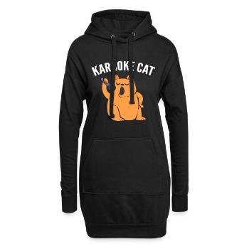 Karaoke Cat Katze Karaoke -Sänger - Hoodie-Kleid - Schwarz - Vorne