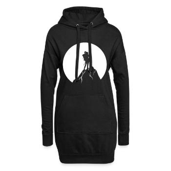 Mond - Wandern - (5) - Hoodie-Kleid - Schwarz - Vorne