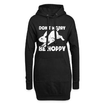 Ne vous inquiétez pas, soyez houblonné - Sweat-shirt à capuche long Femme - noir - Devant