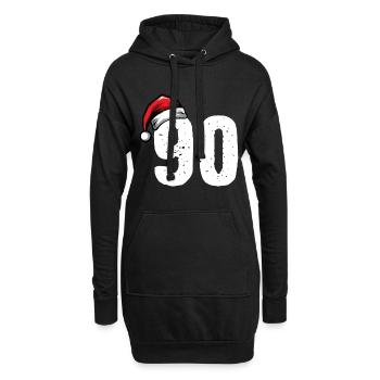 90 Zahl Weihnachten - Hoodie-Kleid - Schwarz - Vorne