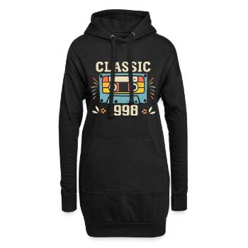 Jahrgang 1998 Retro Geburtstagskassette 1998 - Hoodie-Kleid - Schwarz - Vorne