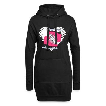 Ice Skates Professioneller Skater - Hoodie-Kleid - Schwarz - Vorne
