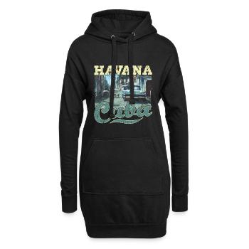 La Havane Cuba Graffiti Street Art - Sweat-shirt à capuche long Femme - noir - Devant