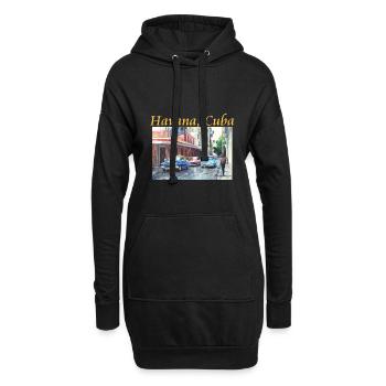 La Havane Cuba Floridita Art - Sweat-shirt à capuche long Femme - noir - Devant