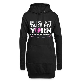 Wenn ich mein Garn nicht nehmen kann, gehe ich nicht - Stricken - Hoodie-Kleid - Schwarz - Vorne