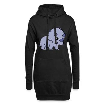 Bande dessinée Dinosaur triceratops - Sweat-shirt à capuche long Femme - noir - Devant