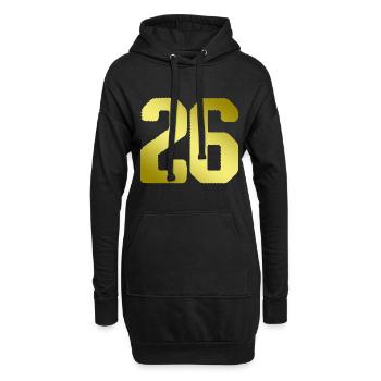 26 Zahl Trikot - Hoodie-Kleid - Schwarz - Vorne