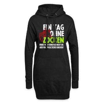 Gamer Zocken Zocker PC Konsole Teenager - Hoodie-Kleid - Schwarz - Vorne