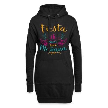 Fiesta like there`s no mañana Salsa tanzen - Hoodie-Kleid - Schwarz - Vorne