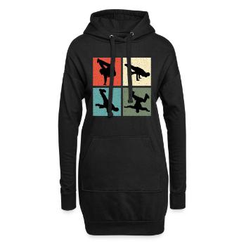 Danseur de pause vintage - Sweat-shirt à capuche long Femme - noir - Devant