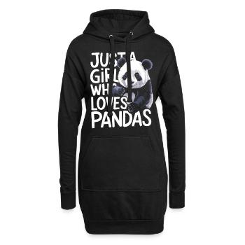 Panda Ours Panda Animal Pandas - Sweat-shirt à capuche long Femme - noir - Devant