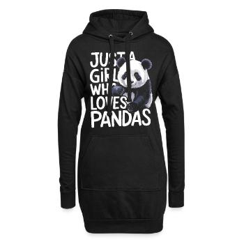 Panda Ours Panda Animal Pandas - Sweat-shirt à capuche long Femme - noir - Devant