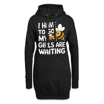 abeille abeille apicultrice abeille abeille - Sweat-shirt à capuche long Femme - noir - Devant