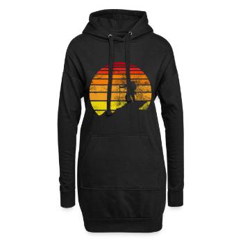 Retro - Wandern - (2) - Hoodie-Kleid - Schwarz - Vorne