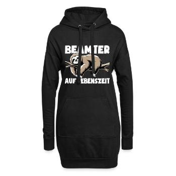 Faultier Beamter auf Lebenszeit - Spruch - Hoodie-Kleid - Schwarz - Vorne