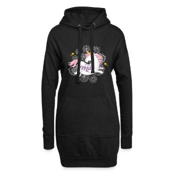 Vorname Mila Einhorn Geschenk - Hoodie-Kleid - Schwarz - Vorne