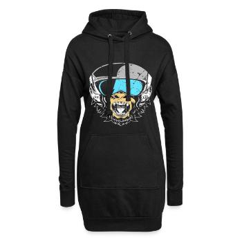 Lustiges Affe Schimpanse DNA - Hoodie-Kleid - Schwarz - Vorne
