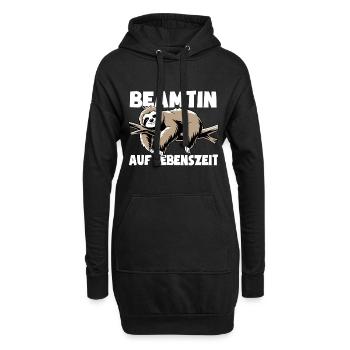 Faultier Beamtin auf Lebenszeit - Spruch - Hoodie-Kleid - Schwarz - Vorne